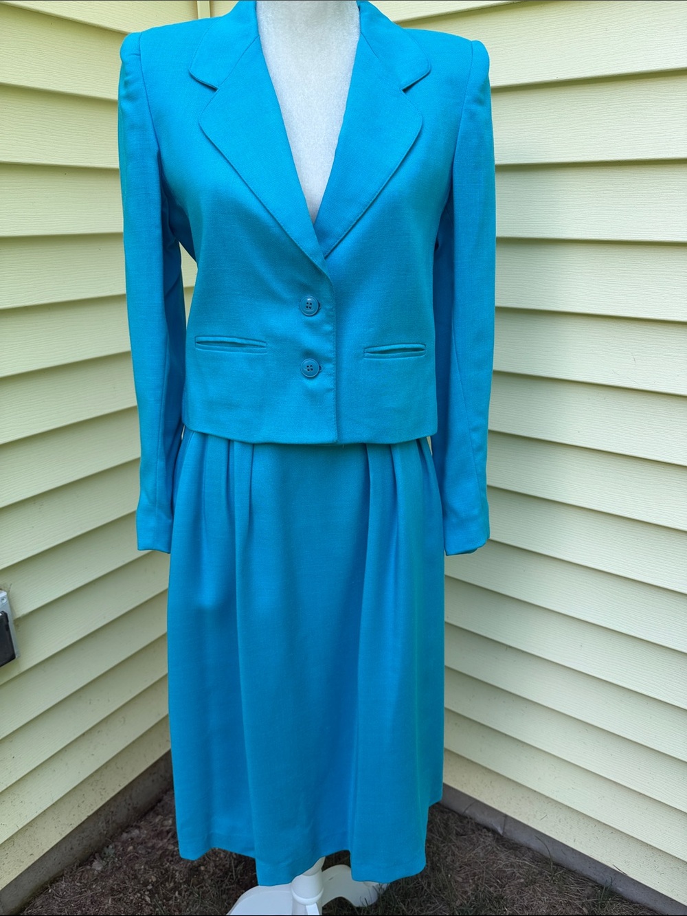 Tailored Aqua Blue Women's Two-Piece Suit